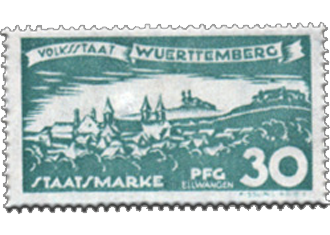 República de Weimar – Württemberg – Selos Oficiais – 1920