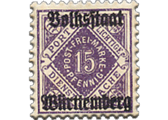 República de Weimar – Württemberg – Selos Oficiais – 1919