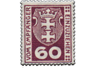 Tratado de Versalhes – Danzig – Selos de Complemento – 1921