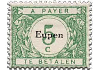 Tratado de Versalhes – Eupen – Selos Taxa – 1920